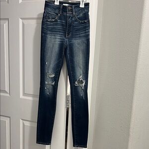 BKE Midnight Blue Ripped Skinny Jeans